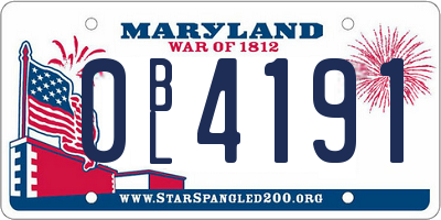 MD license plate 0BL4191