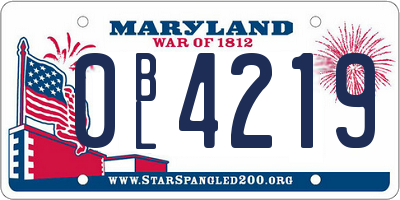 MD license plate 0BL4219