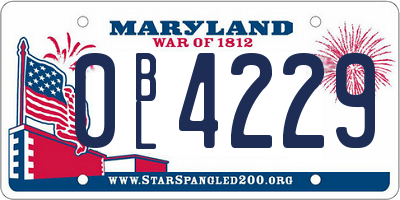 MD license plate 0BL4229