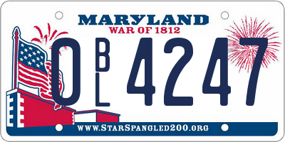 MD license plate 0BL4247