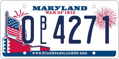 MD license plate 0BL4271