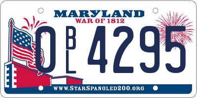 MD license plate 0BL4295