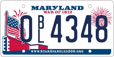 MD license plate 0BL4348