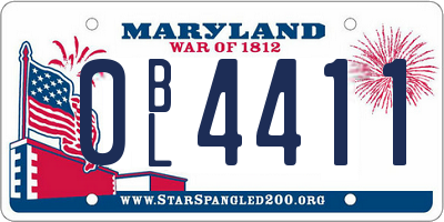 MD license plate 0BL4411