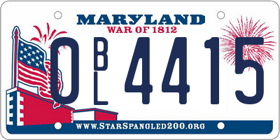 MD license plate 0BL4415