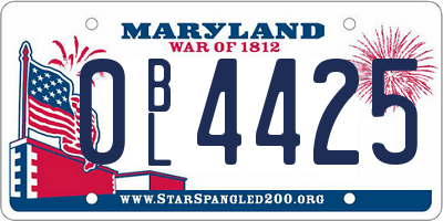 MD license plate 0BL4425