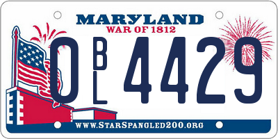 MD license plate 0BL4429