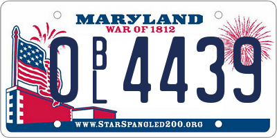 MD license plate 0BL4439