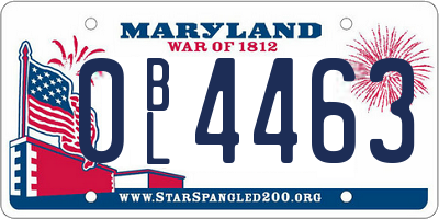 MD license plate 0BL4463