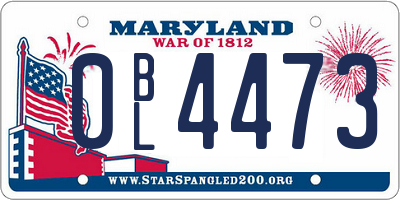 MD license plate 0BL4473