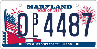 MD license plate 0BL4487