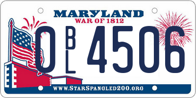 MD license plate 0BL4506