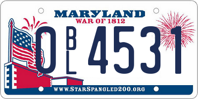 MD license plate 0BL4531