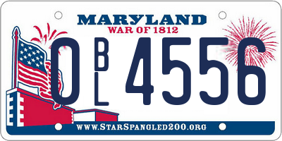 MD license plate 0BL4556