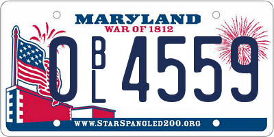 MD license plate 0BL4559