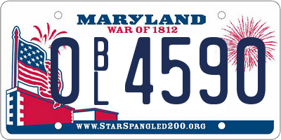 MD license plate 0BL4590