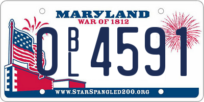 MD license plate 0BL4591