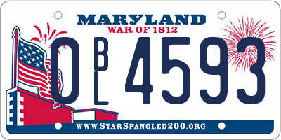 MD license plate 0BL4593