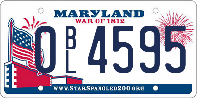 MD license plate 0BL4595