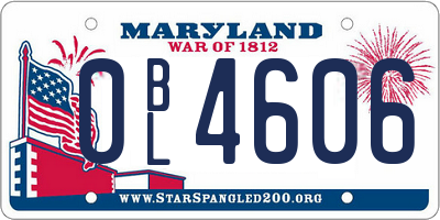 MD license plate 0BL4606