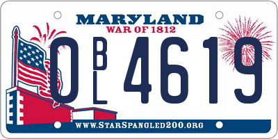 MD license plate 0BL4619