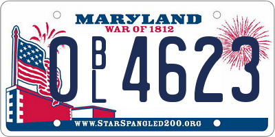 MD license plate 0BL4623