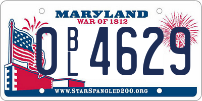 MD license plate 0BL4629
