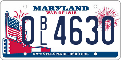 MD license plate 0BL4630