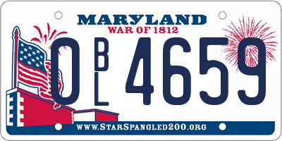 MD license plate 0BL4659