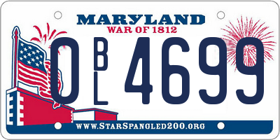 MD license plate 0BL4699