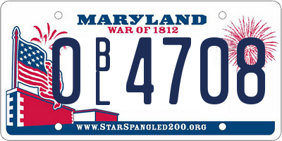 MD license plate 0BL4708