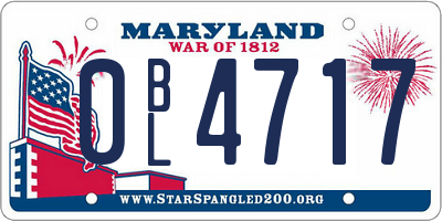MD license plate 0BL4717