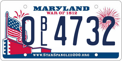 MD license plate 0BL4732