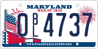 MD license plate 0BL4737