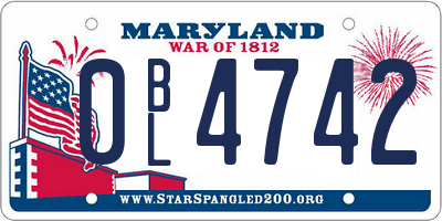 MD license plate 0BL4742