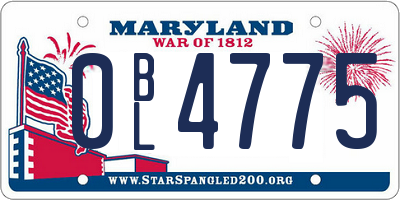 MD license plate 0BL4775