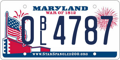 MD license plate 0BL4787