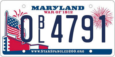 MD license plate 0BL4791