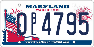 MD license plate 0BL4795