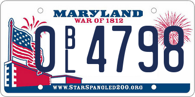 MD license plate 0BL4798