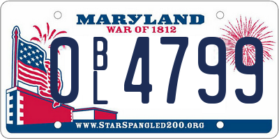 MD license plate 0BL4799