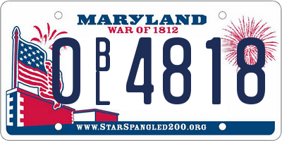 MD license plate 0BL4818