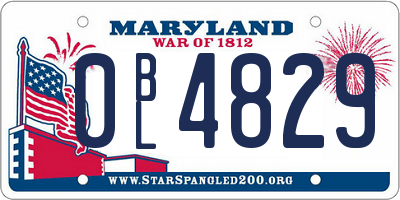 MD license plate 0BL4829