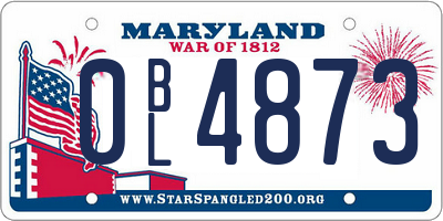 MD license plate 0BL4873