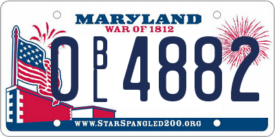 MD license plate 0BL4882