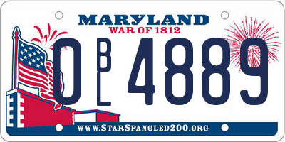 MD license plate 0BL4889