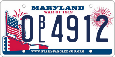 MD license plate 0BL4912