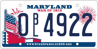 MD license plate 0BL4922