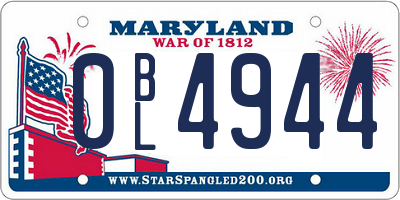 MD license plate 0BL4944