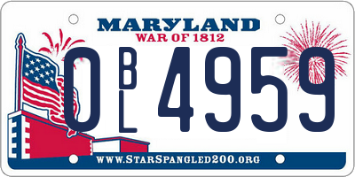 MD license plate 0BL4959